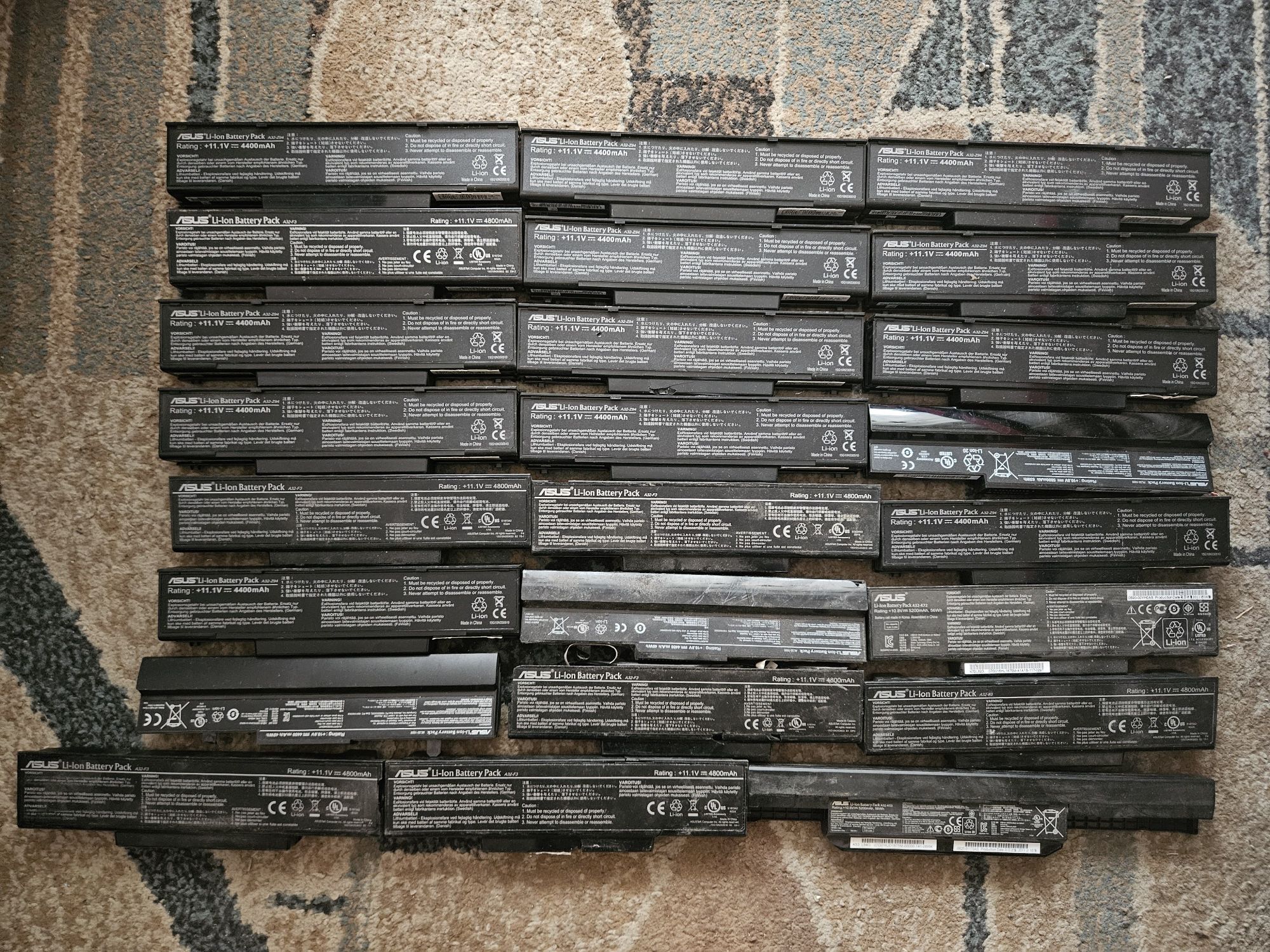 Lot 24 baterii laptop Asus cu acumulatori 18650 li-ion