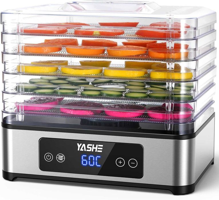 Дехидратор за храна YASHE, 5 тави от неръждаема стомана, 400W