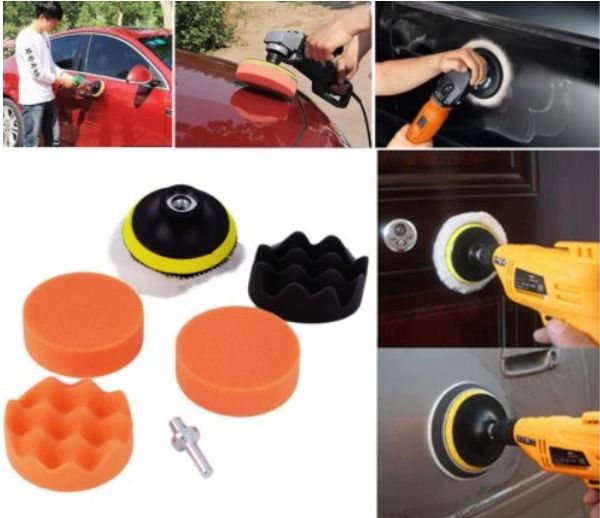 Kit Polish auto profesional XL 15 cm Set 10 piese + adaptor bormasina