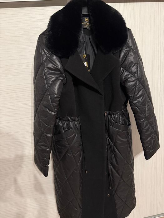 Palton parka  din fas si stofa