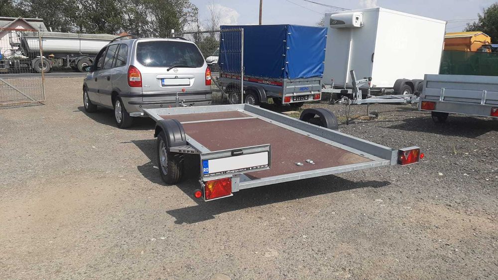 Remorca basculabila MOTO - ATV 750kg noua REPO carte RAR nr. rosu