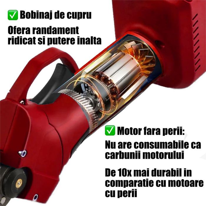 Foarfeca Electrica pentru gradina, 2 Acumulatori+Valiza+Lame rezerva