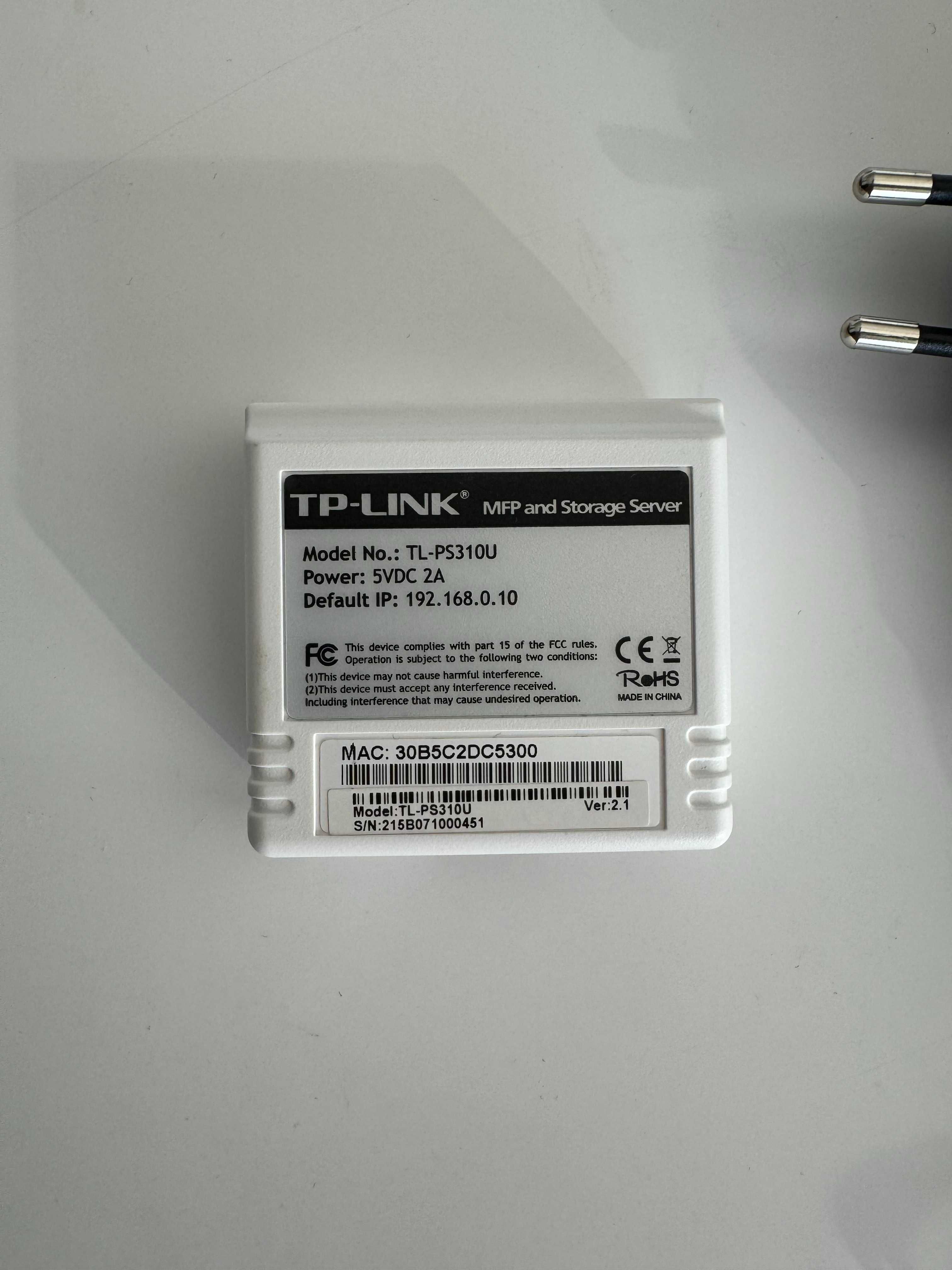 Принт сървър TP-Link TL-PS310U, 1x 10/100Mbps, 1x USB 2.0, до 4 USB