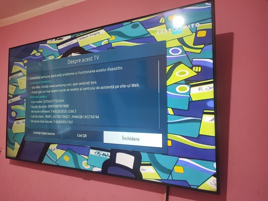 Samsung Smart TV 55" 4K UHD (Model UE55AU7172UXXH)

Vând televizor Sam