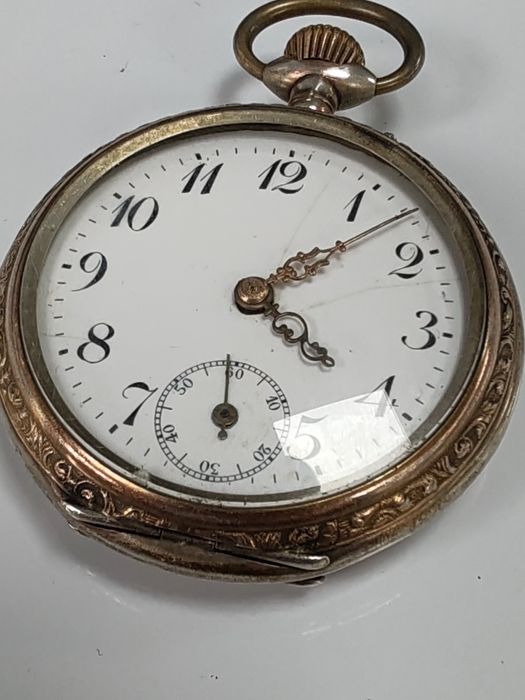 Ceas de buzunar Cylindre Argint 47 mm Funcționează excelent!