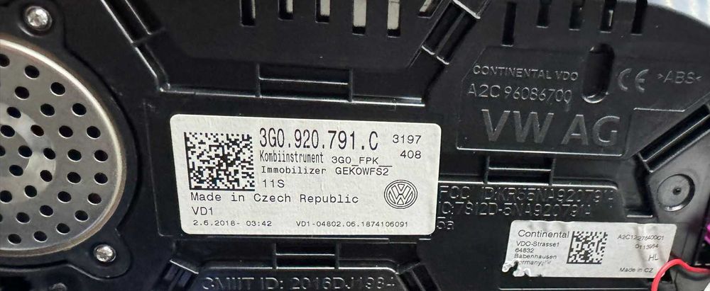 Ceasuri Bord Digitale Passat B8 3G Arteon 3G0920791C 3G0 920 791 C