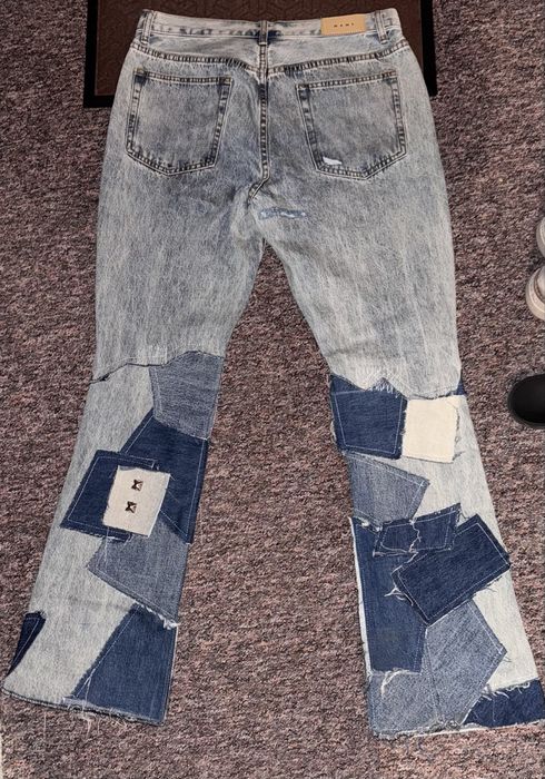 Blugi mnml patch flare denim "blue"