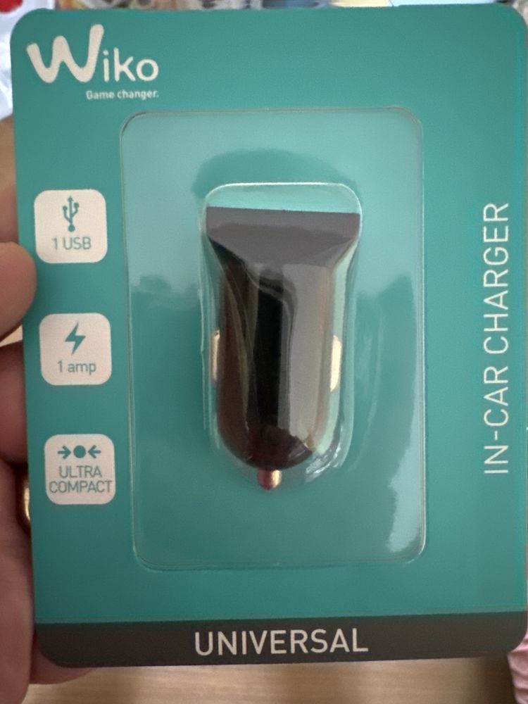 Incarcator auto Wiko UNIVERSAL 1XUSB Negru cu Verde