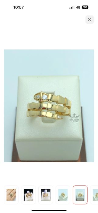 Продам золотое кольцо булгари “змея” 3,68 гр