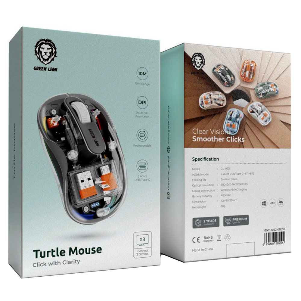 Беспроводная мышь Green Lion Turtle Mouse type-c / USB ( universal )
