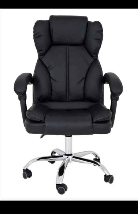 Офис стол Parma, имитация на кожа, черен