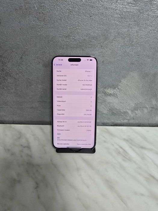 iPhone 15 Pro Max 256GB White Bmg Amanet 96201