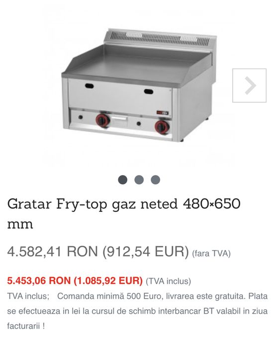 Plita, fry-top gaz neted