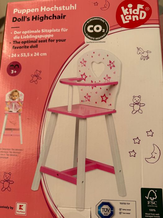 Столче за хранене на бебе кукла плюс подарък бебе кукла