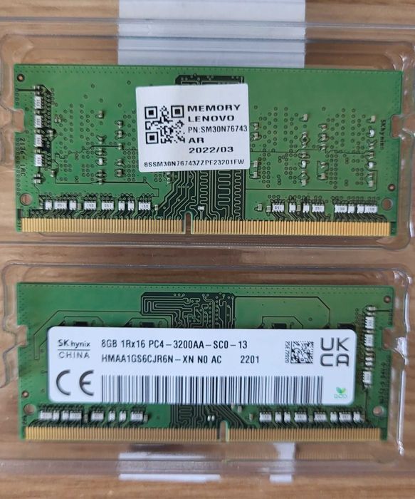 Memorie laptop SK Hynix, 2 x DDR4 SO-DIMM de 8GB (16 GB), 3200 MHz