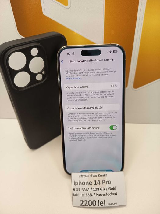 Iphone 14 Pro 128GB Gold/Neverlocked/Baterie:85%/ca NOU!