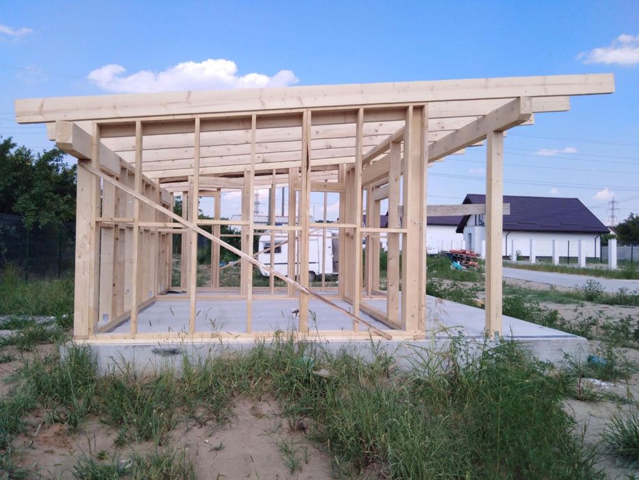 Tiny house 5800€ pe structura de lemn timber frame