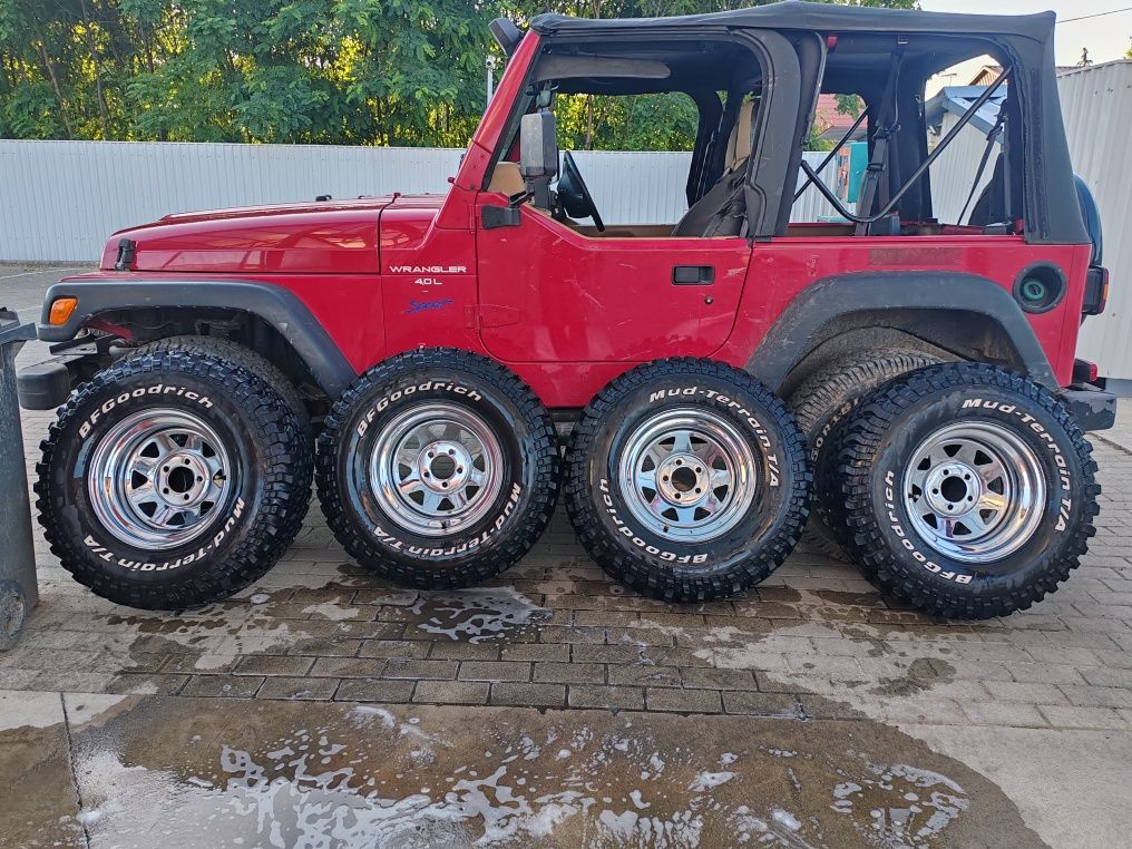 Set roți Jeep Wrangler TJ – BFGoodrich Mud-Terrain T/A + jante cromate