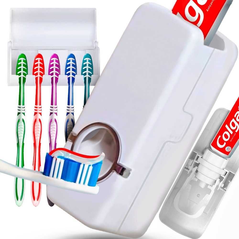 Дозатор за паста за зъби с поставка за 5 четки