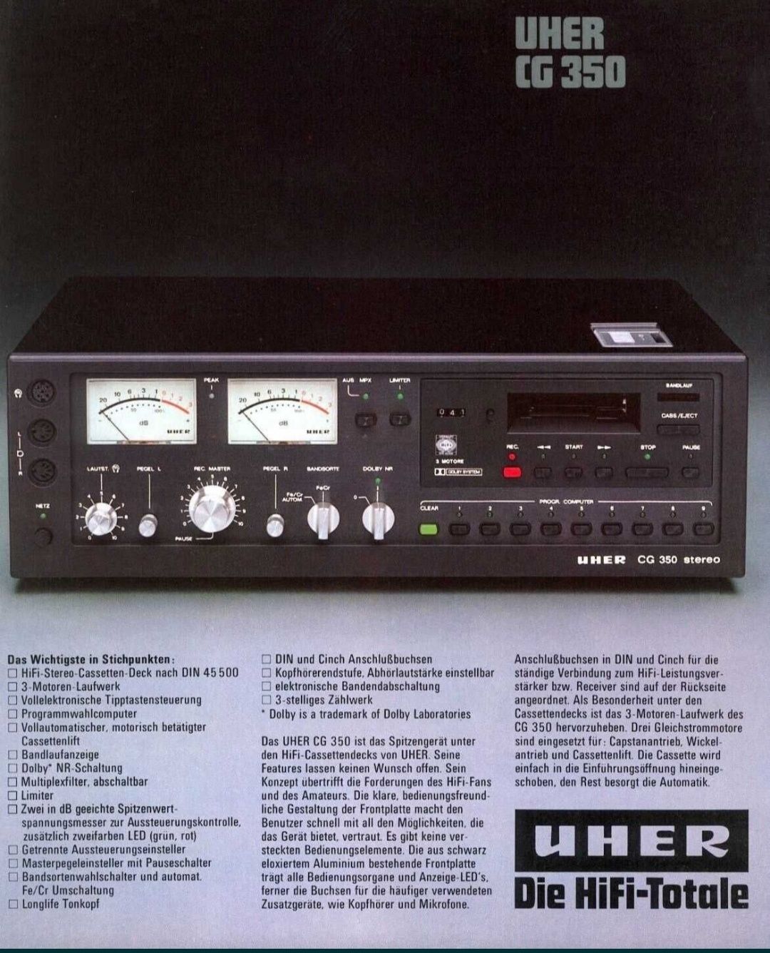 Deck UHER Cg 350, impecabil