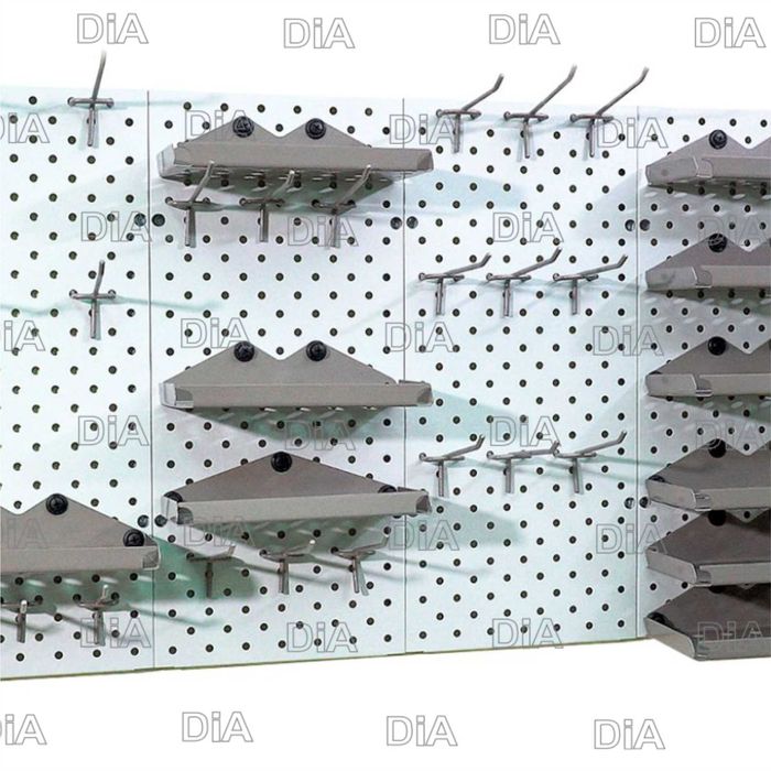 Teshilgan panel, перфопанель, do'konda ilgaklar uchun panel