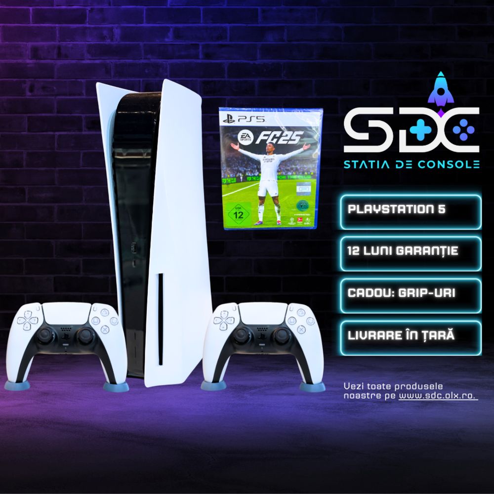 OFERTA! FC25 + Consola PS5 (Playstation 5) Disk |2 Controllere| SDC