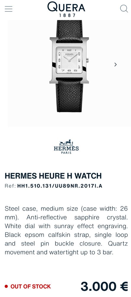 ПРОМО ДО НЕДЕЛЯ Hermes Heure H quartz Дамски часовник