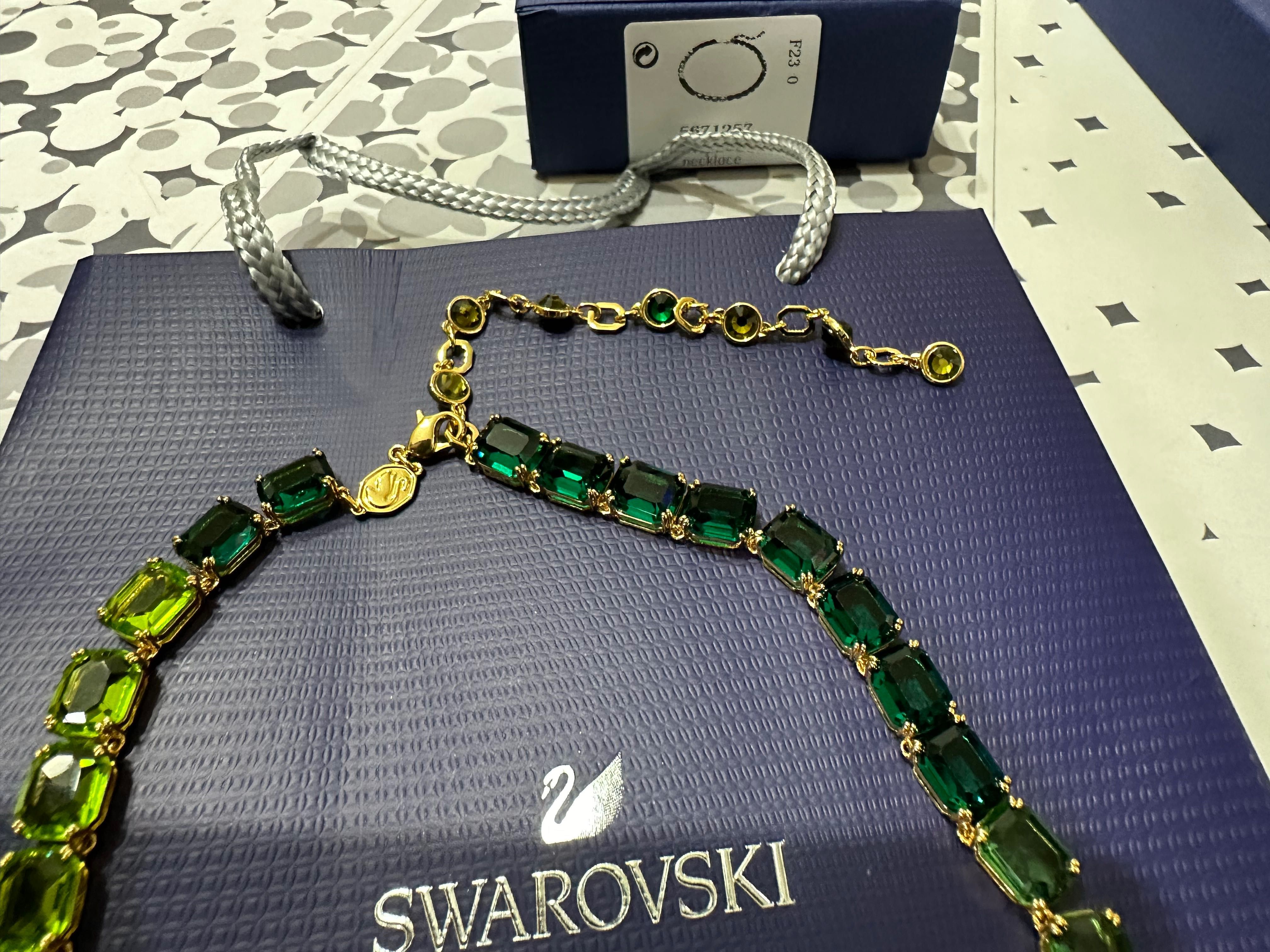 Colier Swarovski Millenia verde gradient taietura octagonala