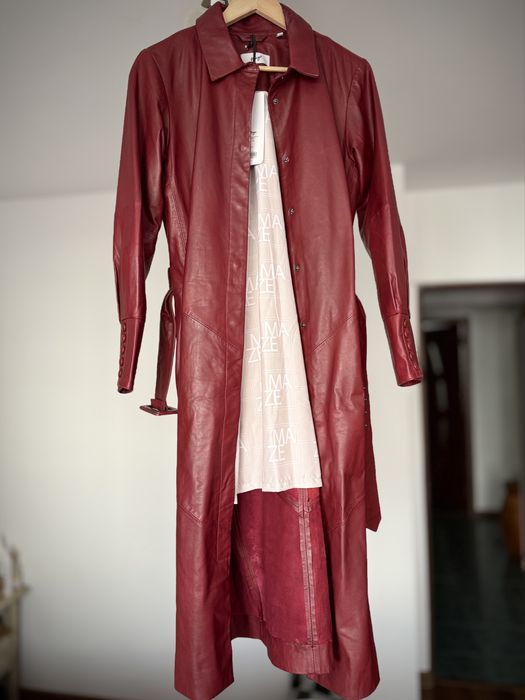 Trenci Maze piele miel burgundy mar S / M