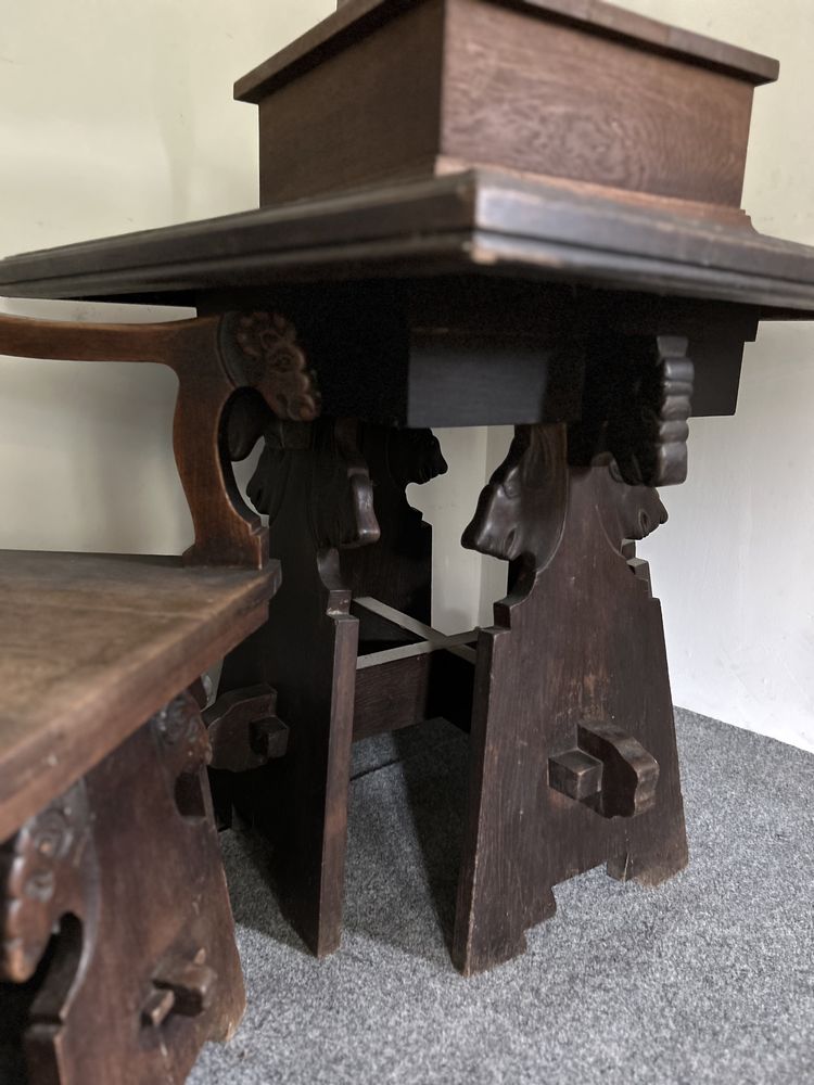 Set masa cu scaune vintage din lemn