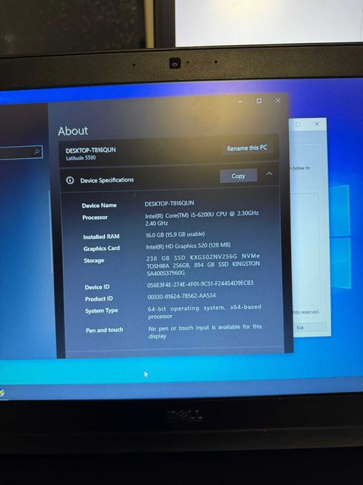 Vand Laptop Dell 16 GB RAM, Procesor Intel Core i5-6200 CPU