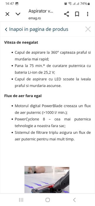 Aspirator Philips fara fir