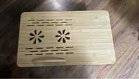 Masa / masuta laptop lemn din bambus pliabila cu sertar