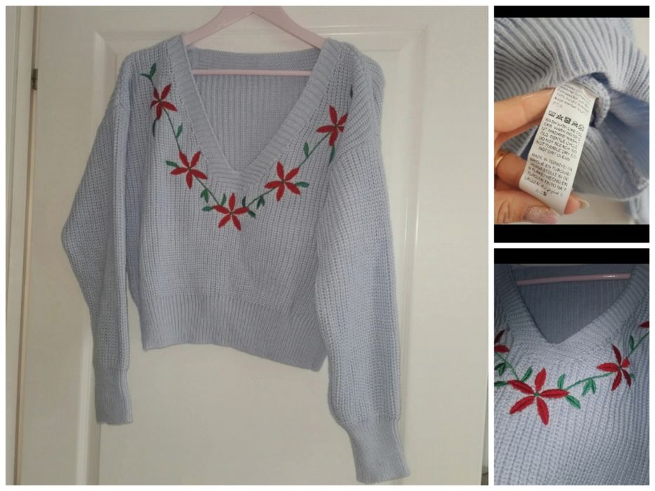 Pulover broderie  dama S-M one size