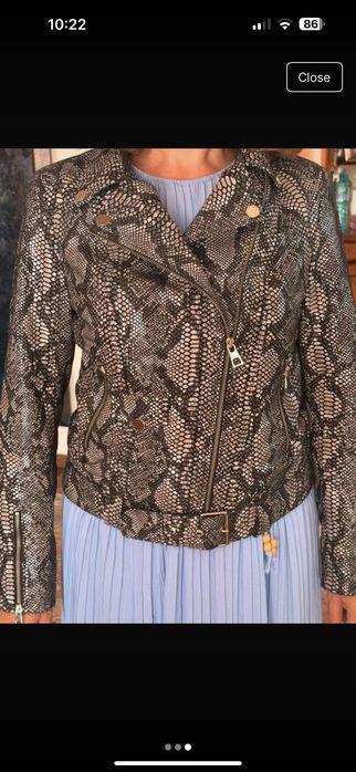 Haina piele snake imprint negru si alb