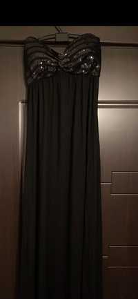 луксозна стилна дълга рокля с пайети на гърдите маркова С М Л-5%до14.2