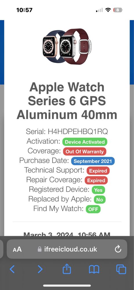 Apple watch series 6 40mm