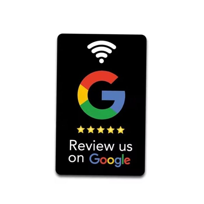 Card NFC pentru recenzii Google (preinstalat) — white / black, fără co