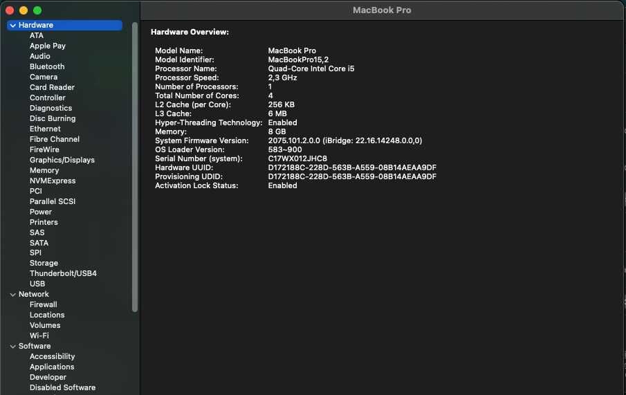 Macbook pro 13 inch, 2018, 4-Core Intel i5, 256GB SSD, 8GB RAM