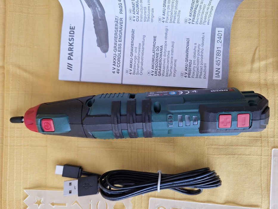 Aparat pentru gravura pe sticla, fier, lemn piatra cu acumulator