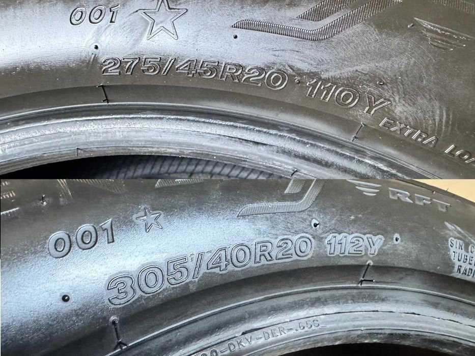 4 Anvelope Vara 275 45 / 305 40 20 Bridgestone Alenza 6.5mm 2023 RFT