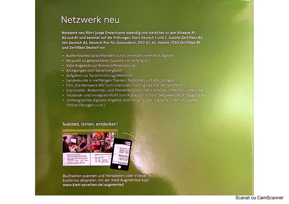 Vând patru cărți noi, în germană, Netzwerk A2, B1 Kursbuch Arbeitsbuch