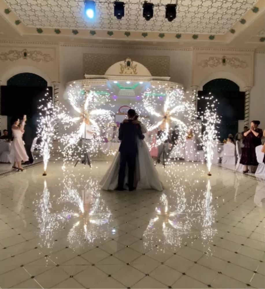 25000 тяжёлый дым, холодный фонтан фейерверк танец свадьба рождения