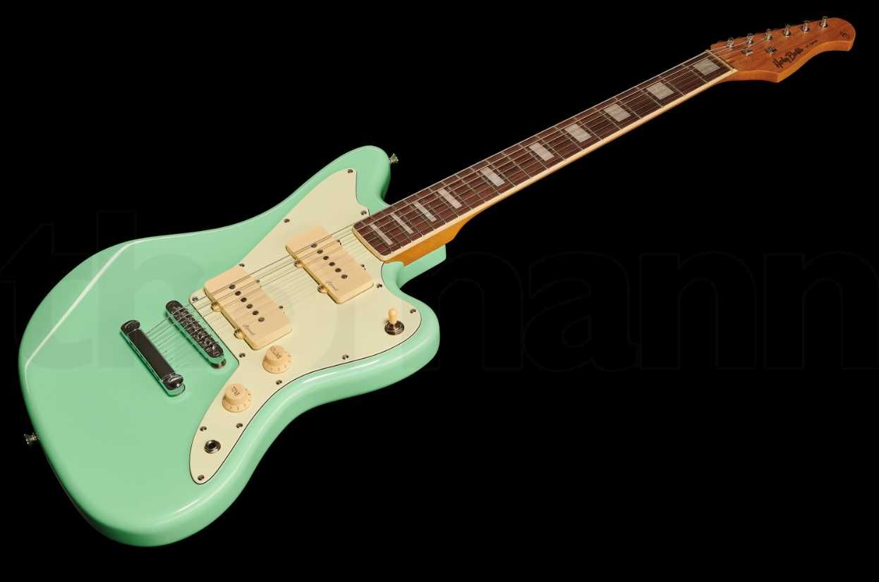 Chitară nouă Harley Benton JA-60CC Seafoam Green plus accesorii
