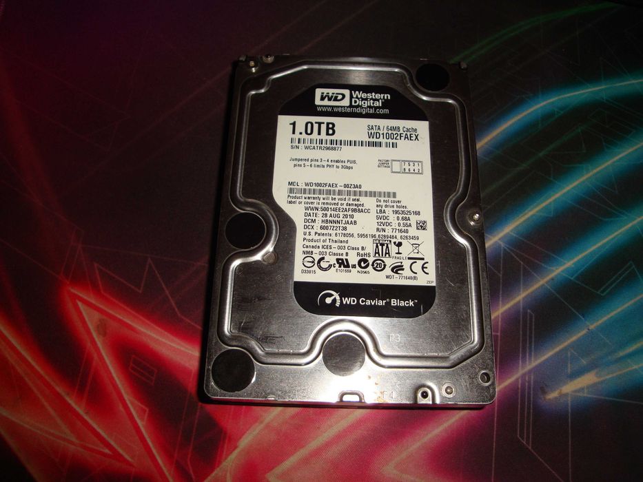 HDD Western Digital Black edition WD WD1002FAEX 1TB 7200RPM 64mb cache