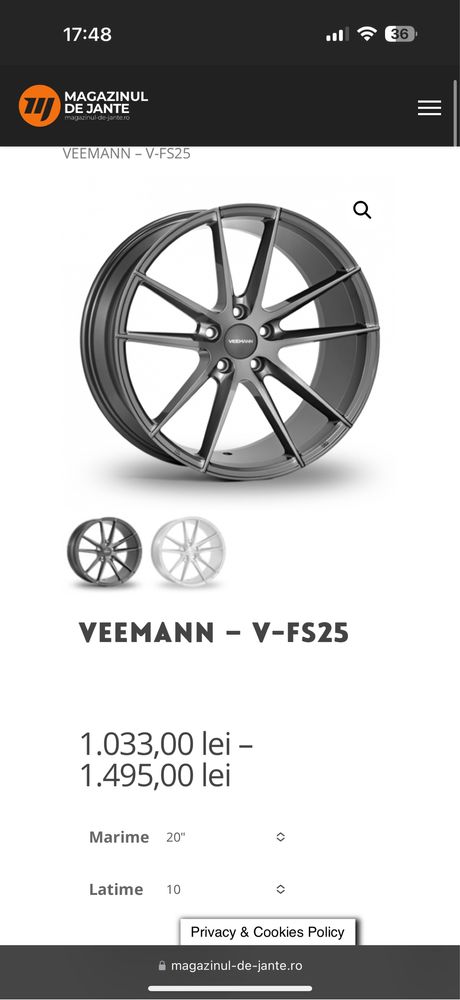 Vand  jante VEEMANN r20