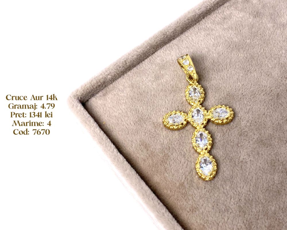 (7670) Cruce Aur 14k 4,79g FB Bijoux Euro Gold Braila