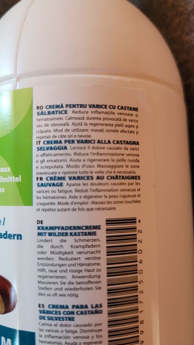 Vând crema pt varice,cu castane salbatice