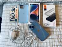 iPhone 14 de 128 GB, albastru, impecabil (87% baterie) + accesorii