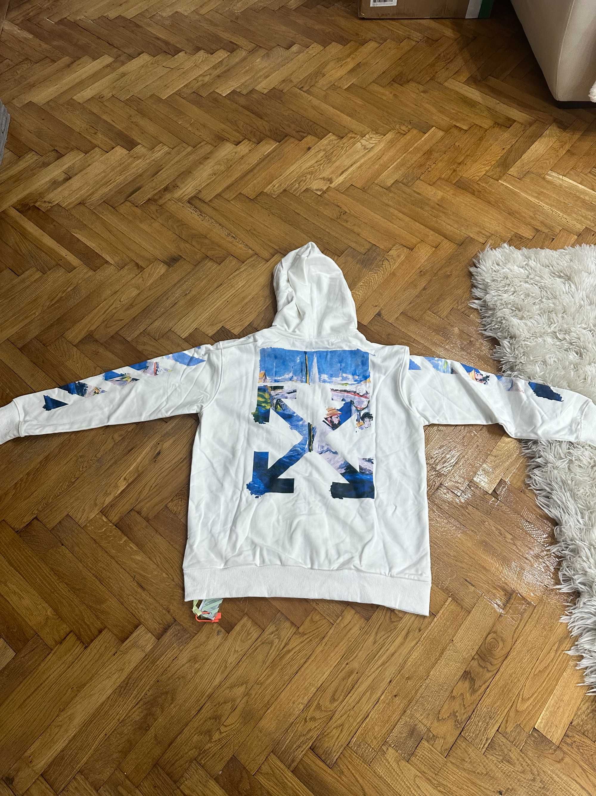 OFF-WHITE Edouard Manet Floating Studio Arrows Zip Up Hoodie Size M, L